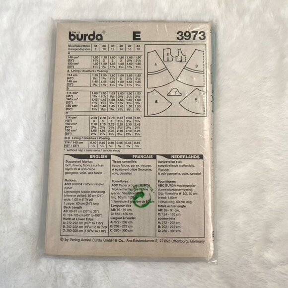 Burda Sewing Pattern - Picture 2 of 2